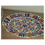 Lot of (2) Vintage Porcelain Oval Plates 13' x 8-1/2' and 11-1/2' x 7-1/2'