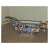 Vintage Porcelain Gravy Bowl by Royal Vienna RB Austria 8 1/2' x 3 1/2' x 3' with Matching Ladle