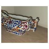 Vintage Porcelain Gravy Bowl by Royal Vienna RB Austria 8 1/2' x 3 1/2' x 3' with Matching Ladle