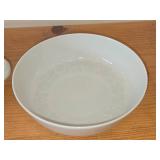 Lot of (3) Dinnerware - Damask by Easterling (Bavaria Germany) - Covered Vegetable Dish 10-1/2' x 8-1/2' x 4', Bowl 7-1/4' x 2-5/8', Gravy Boat 9' x 7' x 3-1/4'