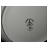 9-3/4' Porcelain Lidded Serving Bowl by Porsgrund (Norway) / Blue Floral Design with Brown Trim