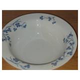 Lot of (2) 9-3/4' Porcelain Serving Bowls by Porsgrund (Norway) / Blue Floral Design with Brown Trim