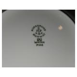 Lot of (2) 9-3/4' Porcelain Serving Bowls by Porsgrund (Norway) / Blue Floral Design with Brown Trim