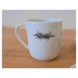 Porcelain Dishwares by Porsgrund (Bavaria Germany) - (3) 6-3/4' Salad Plates and (1) 3' Coffee Cup