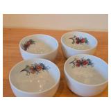 Lot of (4) 4-1/8' Porcelain Bowls by Villeroy & Boch / Floral Design (on inside)