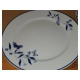 Lot of (4) 11' Porcelain Dinner Plates - Bluebird Butterfly by Porsgrund (Norway)