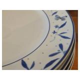 Porcelain Dinnerware - Dinner Plates, Bowls, Coffee Mugs 21-piece - Bluebird Butterfly by Porsgrund (Norway)