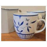 Lot of (4) Coffee Mugs - Bluebird by Porsgrund (Norway) with Serving Pitcher