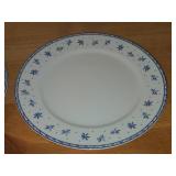 Porcelain Dinnerwares - 11' Dinner Plates (x3) and Coffee Mug (x1) - 1885-2013 by Porsgrund (Norway) / Bluebird Flower pattern