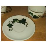 Hand Painted Set of (4) Tea Cups and (4) 6' Saucers - Poppy Trail California Ivy by Metlox