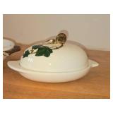 Covered Butter Dish and Divided Vegetable Dish - Poppy Trail California Ivy by Metlox
