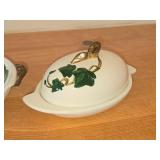 Covered Butter Dish and Divided Vegetable Dish - Poppy Trail California Ivy by Metlox