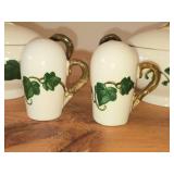 Lidded Sugar Bowls (x2) and Salt & Pepper Shakers (x2) - Poppy Trail California Ivy by Metlox