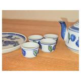 Porcelain Tea Set 7-piece - April Child's Blueberry by Comelle