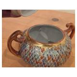 Japanese Thousand Faces Porcelain Sugar Bowl