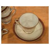 Porcelain Tea Cup and Saucer Set by Noritake / Rubeta pattern