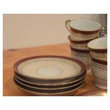 Porcelain Tea Cup and Saucer Set by Noritake / Rubeta pattern