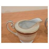 Porcelain Sugar Bowl and Creamer by Noritake / Rubeta pattern