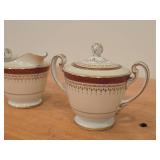 Porcelain Sugar Bowl and Creamer by Noritake / Rubeta pattern
