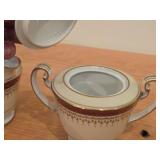 Porcelain Sugar Bowl and Creamer by Noritake / Rubeta pattern