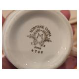 Porcelain Sugar Bowl and Creamer by Noritake / Rubeta pattern