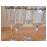 Lot of (5) Multi-Sided Glassware Stem Goblet - Heart & Pine by Porsgrund (Norway)