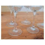 Lot of (5) Multi-Sided Glassware Stem Goblet - Heart & Pine by Porsgrund (Norway)