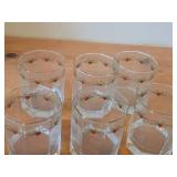 Lot of (6) Multi-Sided Glassware Tumblers - Heart & Pine by Porsgrund (Norway)