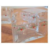 Lot of (3) Glassware - Heart & Pine by Porsgrund (Norway)