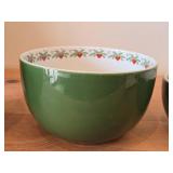 Lot of (3) Serving Bowls - Heart & Pine by Porsgrund (Norway) (green)