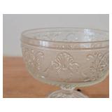 Indiana Glass Clear Glass Creamer, Plate, Pedestal Compote Bowl / Tiara Sandwich pattern