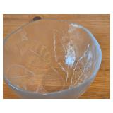 Vintage Embossed Clear Glass Bowl by Goran Warff for Kosta Boda (1970's) (Sweden) / Party Leaf pattern