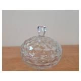Vintage Fostoria American Clear Glass Covered Pedestal Candy Dish / Compote