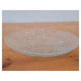 10' Furu Crystal Glass Serving Plate by Hadeland (Norway) / Textured Pine pattern