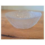 Lot of (2) Furu Crystal Glass Compote Dish by Hadeland (Norway) / Textured Pine pattern