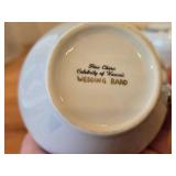 Fine China Wedding Band Dishware Set by Celebrity (Hawaii) - Creamer, Salt and Pepper Shakers, Tea Cups (x8),  Saucers (x7), Sugar Bowl with Lid, Fruit Bowls (x6)