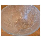 Furu Crystal Glass Serving Bowl by Hadeland (Norway) / Textured Pine pattern