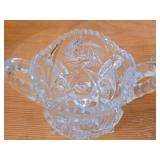 Vintage Late 1800's - Early 1900's American Brilliant Period Hand-Blown / Hand-Cut Crystal Glass Sugar Bowls (x2) and Creamer