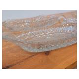 Vintage Late 1800's - Early 1900's American Brilliant Period Hand-Blown / Hand-Cut Crystal Glass Relish / Celery Trays (x2) and Nappy Dish