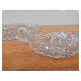 Vintage Late 1800's - Early 1900's American Brilliant Period Hand-Blown / Hand-Cut Crystal Glass Relish / Celery Trays (x2) and Nappy Dish