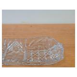 Vintage Late 1800's - Early 1900's American Brilliant Period Hand-Blown / Hand-Cut Crystal Glass Relish / Celery Trays (x2) and Nappy Dish