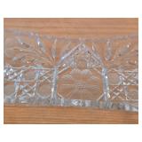 Vintage Late 1800's - Early 1900's American Brilliant Period Hand-Blown / Hand-Cut Crystal Glass Relish / Celery Trays (x2) and Nappy Dish