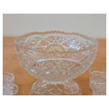 Vintage Early American Pattern Glass Children's Punch Bowl Tea Party Set by US Glass