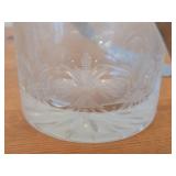 Vintage Etched Crystal Ice Bucket with Chrome Metal Swing Handle by Porta Italian