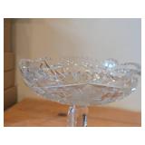 Vintage American Brilliant Period Hand-Blown / Hand-Cut Crystal Glass Pedestal Compote