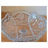 Vintage American Brilliant Period Hand-Blown / Hand-Cut Crystal Glass Pedestal Compote