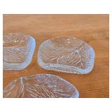 Vintage Furu Crystal Glass Square Butter Pat Dishes by Brorby for Hadeland Glasswerk (Norway)