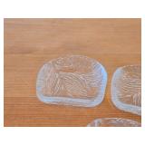 Vintage Furu Crystal Glass Square Butter Pat Dishes by Brorby for Hadeland Glasswerk (Norway)