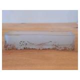 Vintage Frosted Glass Glove Box / Dish (rectangle)