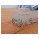 Vintage Frosted Glass Glove Box / Dish (rectangle)